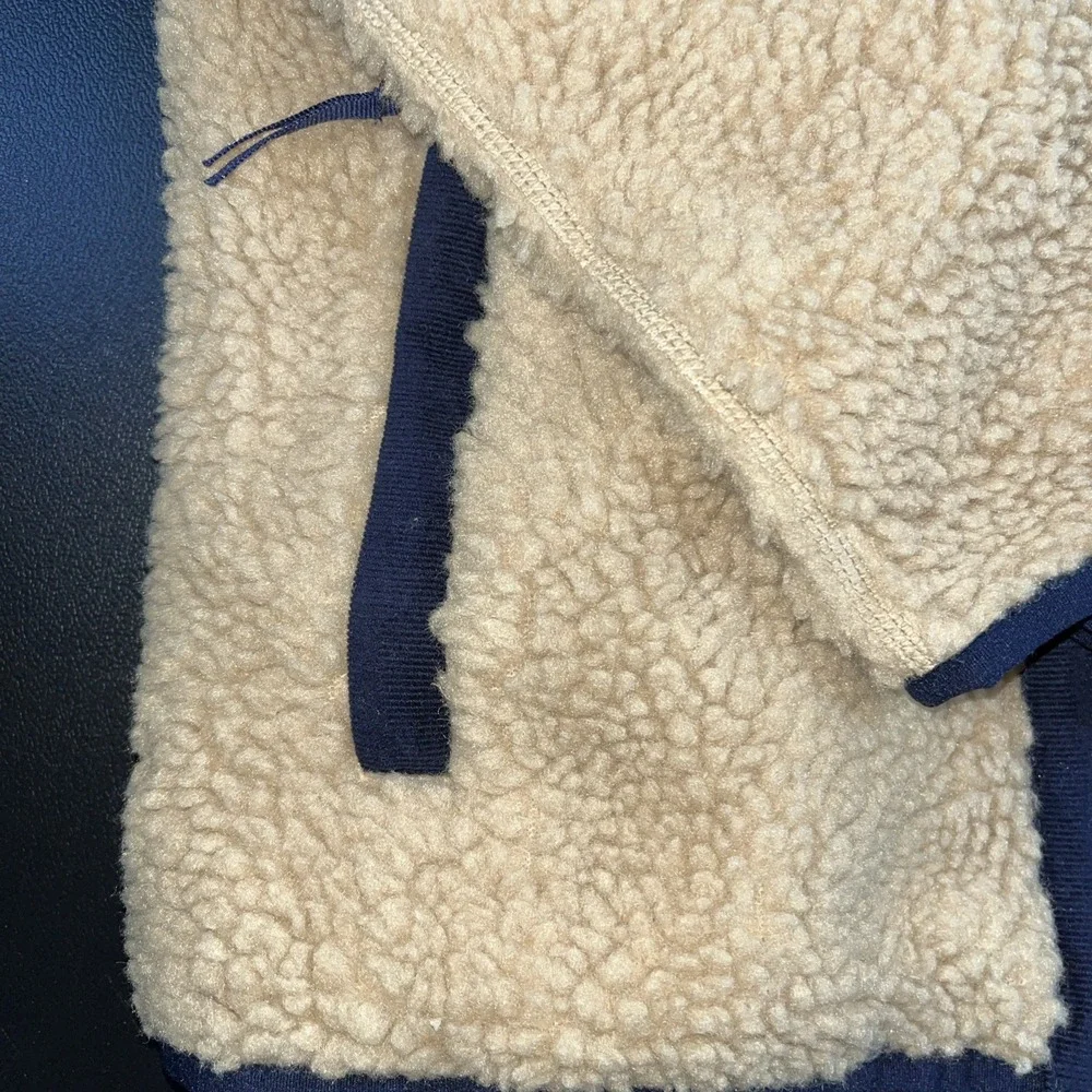 Vineyard Vines M Medium Boys SuperShep Fleece Jacket Beige Tan Sherpa Full Zip